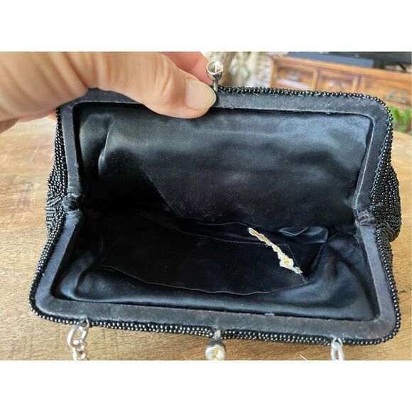 evening  black bag purse handmade in Japan - Picture 4 of 5